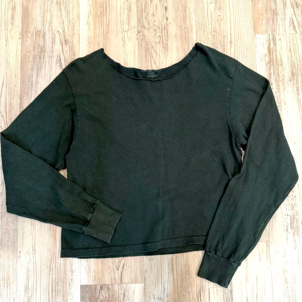 Brandy Melville off the shoulder green long sleeve